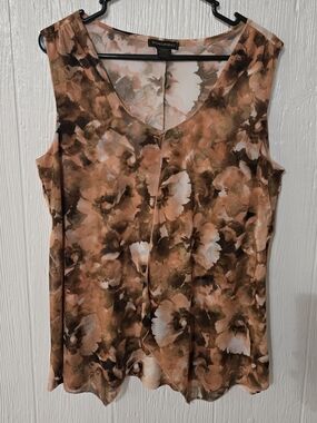 SUSAN LAWRENCE Women’s  Floral Layered Dressy Tank Top Travel Size XL